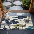 thumbnail image 4 of 2x3 Door Mat Rug, Navy Blue Green Floral Non-Skid Rubber Backing Large Rectangle Rugs - Living Room Bedroom Home Office, Vintage Botanical Leaves Indoor Floor Mat Carpets Washable Rug, 4 of 9