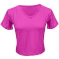 thumbnail image 5 of WCJM Women's Summer Causal Short Sleeve Tops Round Neck Stripe T Shirt Blous Women's Short Sleeve T-Shirt Women's Soft Workout Slim Casual Short Sleeved V Neck Crop Tops, 5 of 5