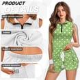 thumbnail image 6 of Uorisanigo Green Polka Dots Workout Active Athletic Dresses with Shorts Dry-Fit 1/4 Zipper Womens Sleeveless Golf Tennis Dresses Fashion Daily Wear for Workout Exercise, 6 of 7