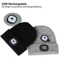 thumbnail image 4 of MAMOWEAR Winter Beanie Hat with led Light for Women Men Dad Father USB Rechargeable Hand-Free 4 LED Headlamp Cap, 4 of 8