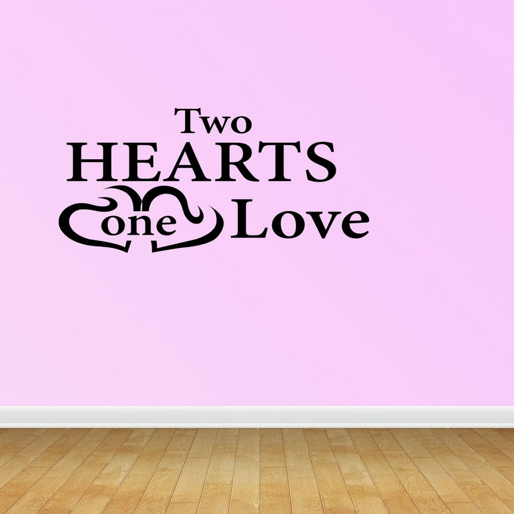 Two Hearts One Love Quote Vinyl Wall Decals Love Quote Wedding Decal