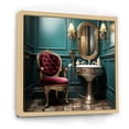 thumbnail image 2 of Designart "Glamour Retroinspired Toilet Vintage Chic I" Bath & Laundry Floater Framed Canvas Print, 2 of 7