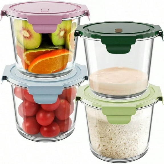 Meal Prep Containers with Lids Airtight Glass Storage Containers Set Free for Soup Leftover Microwave Dishwasher Fridge and Freezer Safe