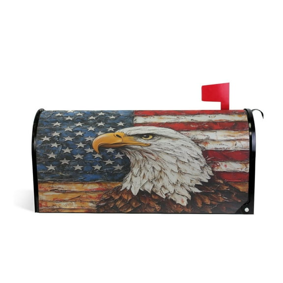 Mailbox Covers Magnetic Large Size 25.4x20.78 in Mailbox Wraps Post for Garden Yard Decor Majestic Bald Eagle