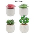 thumbnail image 2 of Pots en Céramique Géométriques Modernes Diverses Succulentes Réalistes, Lot de 4, 2 of 5