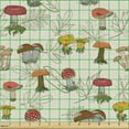 thumbnail image 2 of Ambesonne Mushroom Fabric by the Yard Upholstery, Autumnal Forest Floral, 1 Yard, Dark Coral Fawn, 2 of 5