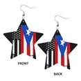 thumbnail image 2 of Leather Star Hook Earrings America Puerto-Rico Flag Print Earring Dangle Drop Earring For Women, 2 of 6