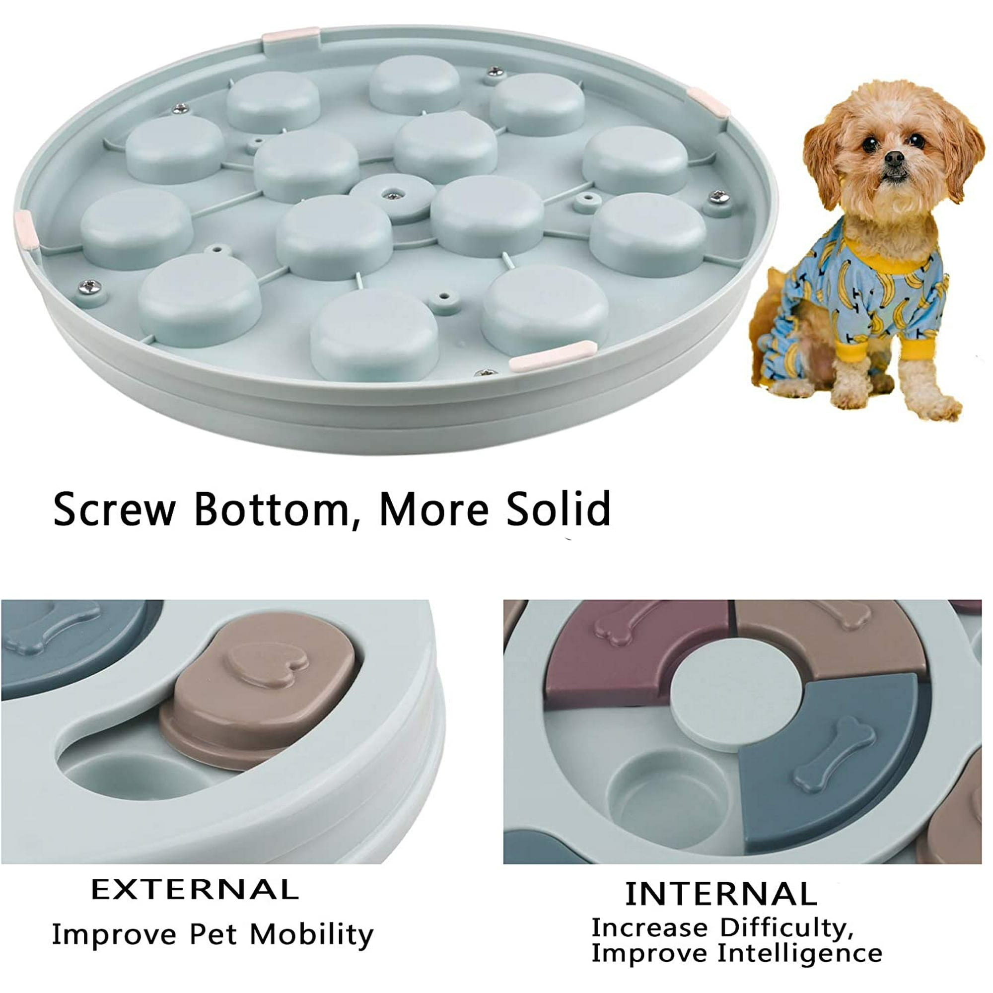 Intelligent Dog Toys Treat Slow Down Eating Dog Toys Non Slip Intelligence Puzzle Toys for Dog Puppy and Cat Walmart