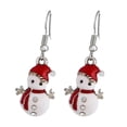 thumbnail image 1 of 1 par de pendientes de Navidad, regalos de joyería de vacaciones para mujeres y niñas, gota de joyería monigote de nieve Yuyangstore pendiente de tema navideño, 1 of 8