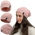 thumbnail image 4 of Pleated Cuffed Ins Pullover Hat Women's Autumn Winter Ski Knitted Hat Outdoor Knitted Hat, 4 of 9