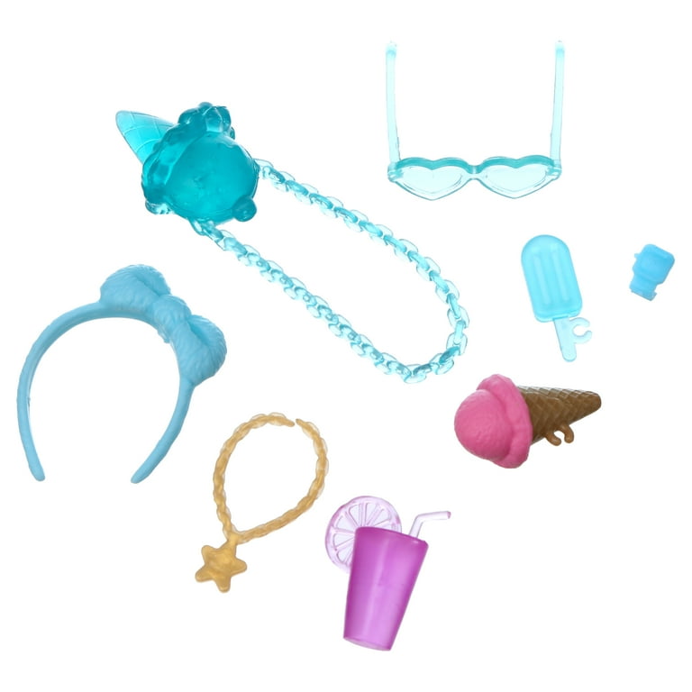 Barbie Accessories Pack 11 Dessert and Candy Themed Storytelling Fashion Pieces Multicolor 1.93 in