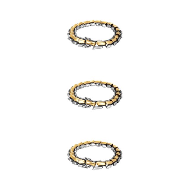 Thinsony Distinctive Gothic Punk Dragon Scale Bangle 48 inches Cool and Contemporary Light Gold 8.26 Inch 3Set