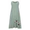 thumbnail image 5 of Rciityk Maxi Dresses for Women Summer Beach Dress Cotton Linen Crew Neck Sleeveless Long Dresses Plus Size Tank Shirts Dress with Pockets, 5 of 5