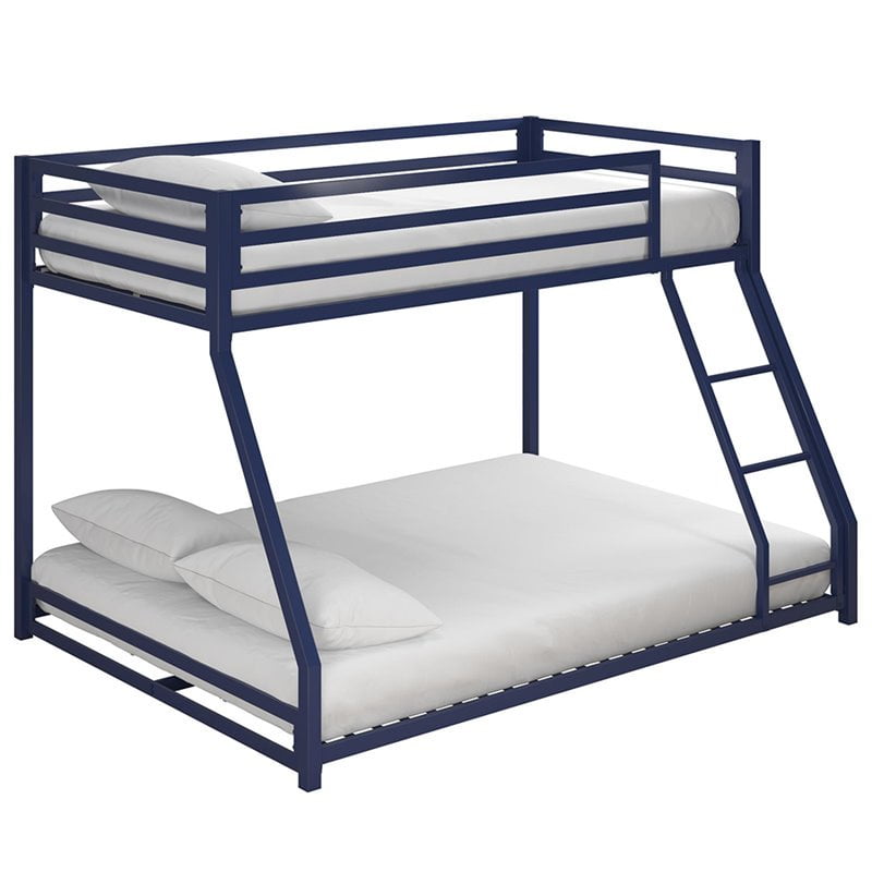 blue metal bunk bed