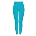 thumbnail image 5 of Fiaer Womens Leggings Plus Size Comfort Yoga Pants Slim Fit Solid Color Stretch Trendy Casual Tight Trousers Sky Blue XXL, 5 of 6