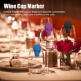 thumbnail image 3 of Juego de 4 marcadores para copas de vino, forma única, etiqueta para vaso de beber, etiqueta de vino de identificación de copa de silicona, 3 of 8