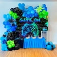 thumbnail image 2 of Game On Backdrop Video Game for Boys Level Up Birthday Party Decoration Game Night Arcade Neon Glow Gamer Banner Photography Background, 2 of 10
