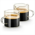 thumbnail image 5 of Espresso Cups Set of 2, 4 OZ Double Spouts Cups, Espresso Shot Glasses, Milk Cup with Handle, Clear Glass, Espresso, 5 of 8