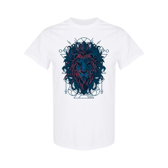 Sacred Lion Head Design T-Shirt Men -Image by Shutterstock, Male x-Large