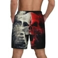 thumbnail image 2 of Lsque Mens Swim Trunks Red And White Screaming Demon Skull Pattern - Bathing Suit Compression Liner - Beach Swim Shorts Swimwear - (S-3XL) - Stretch Quick Dry -Small, 2 of 9