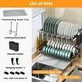 thumbnail image 6 of 2-Tier Stainless Steel Over The Sink Adjustable Dish Drying Rack with Utensil Holder Black, 6 of 8