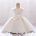 thumbnail image 5 of Kiijoy Girls Sleeveless Bow Party Dress Birthday Wedding Dress Pageant Gown, Sizes 3M-4T, 5 of 7