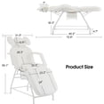 thumbnail image 3 of BarberPub Adjustable Esthetician Facial Bed Tattoo Chair with Removable Headrest, 2 Trays, Leather 300 lbs capacity 2110(White), 3 of 11