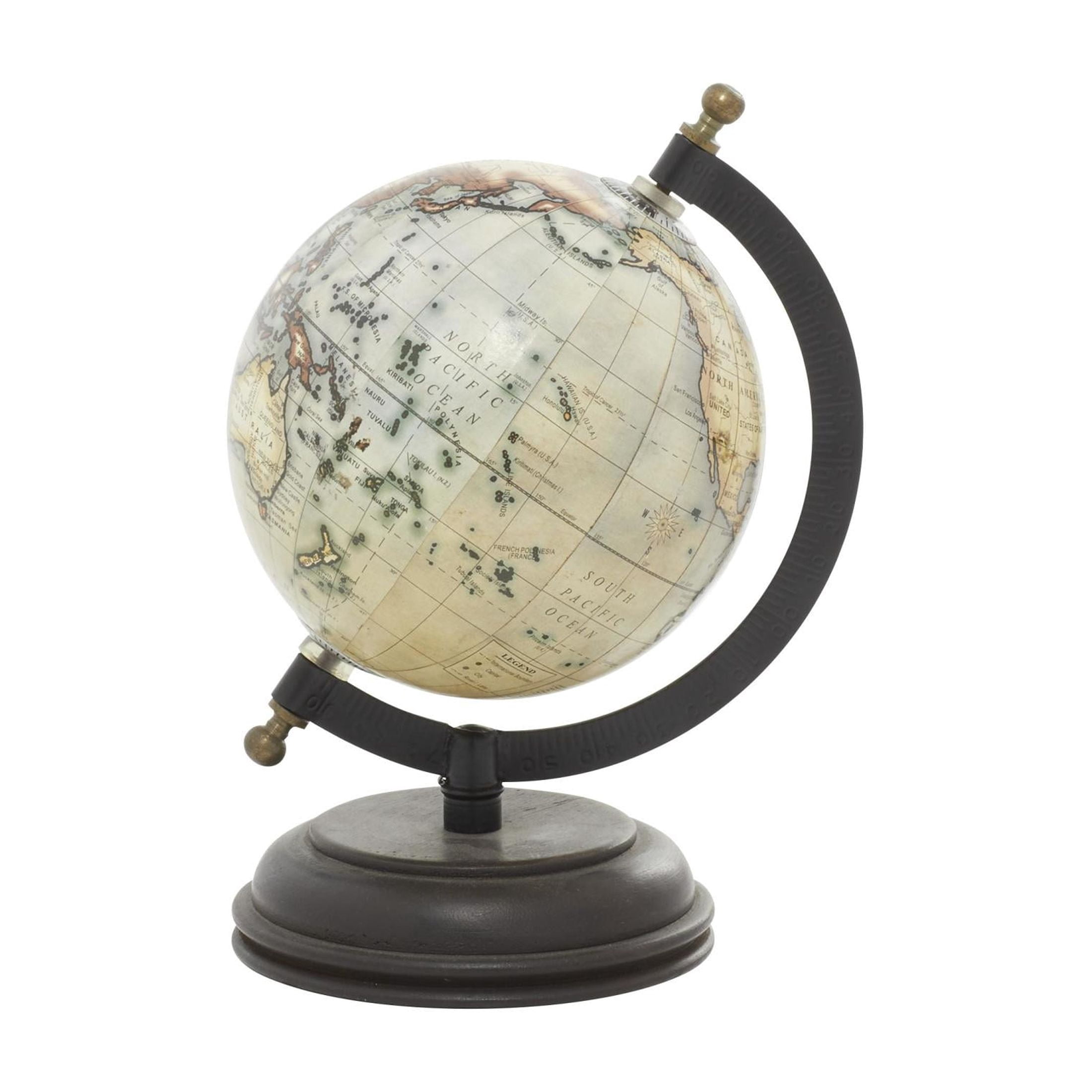 DecMode 6" Cream World Map Globe