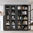 thumbnail image 6 of Fesbos Tall Bookcase Storage Cabinet with Tempered Glass Door,Metal Display Cabinet with 4 Adjustable Shelves,5-Tier Curio Cabinet for Home, Study, Living Room and Office, 6 of 9