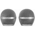 thumbnail image 1 of Replacement for DM-RGB SM58 Microphone Ball Head Mesh Grill – Copper Plated with Built-in Foam, Windscreen, Compatible with Digital Handheld Wireless System, Microfono Mic Accessories (2pcs, Silver), 1 of 6