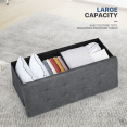 thumbnail image 5 of MoNiBloom 43" Collapsible Ottoman with Storage, Cotton-linen Storage Ottoman Bench, Modern Storage Footstool for Living Room Bedroom Entryway, Dark Gray, 5 of 9