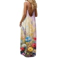 thumbnail image 2 of Enjoytime Maxi Dresses for Women 2026 Floral Print Crewneck Backless Sleeveless Cami Dress Spaghetti Strap Loose Casual Dress, 2 of 6