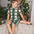 thumbnail image 4 of Balery Christmas Snowflakes Plaid Conjunto de Pijama Infantil de Manga Corta con Estampado – Ropa de Dormir de Algodón Suave-Small, 4 of 6