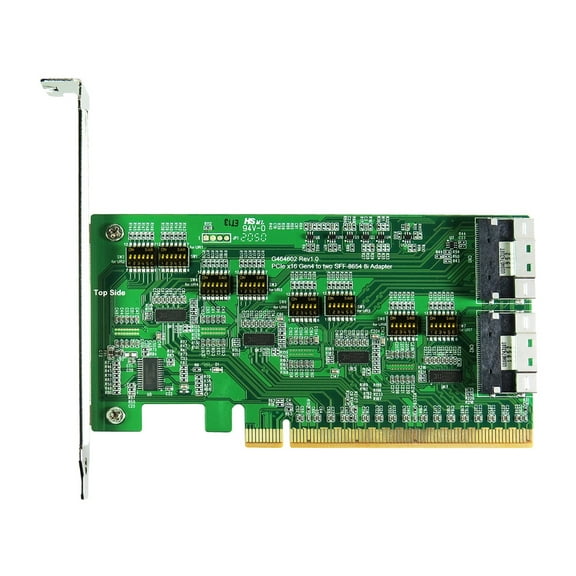 PCIe x16 Gen4 with ReDriver to SlimSAS 8i Dual Port AIC