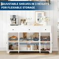 thumbnail image 4 of 55" Modern Buffet Cabinet - Minimalist Sideboard with 3 Drawers & 4 Doors, Adjustable Shelves Storage Console for Kitchen, Dining & Living Room, 4 of 7