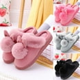 thumbnail image 2 of Gaexia Women's Indoor Winter Home Rabbit Comfort Shoe Furry Ears Footwear Slippers Soft Women's Slipper - w17-Black, 2 of 4
