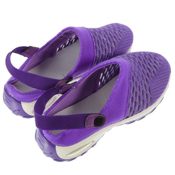 TABLZONE Women Slide Sandals Breathable Mesh Cloth Purple 1 Pair