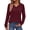 Burgundy, variant on Fantaslook Long Sleeve Shirts for Women V Neck Textured Tops Fall Blouses Lightweight Tunic Pullover