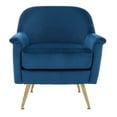 thumbnail image 2 of SAFAVIEH Brienne Mid-Century Arm Accent Chair, Navy Velvet, 2 of 7