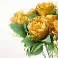 thumbnail image 2 of Efavormart 2 Bushes | 18" Gold Artificial Silk Rose Flower Arrangements, Real Touch Long Stem Flower Bouquet, 2 of 11