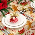 thumbnail image 4 of Christmas Tablecloth Gingerbread Man Candy Cane Fabric Table Cloth Xmas Table Cover for Picnic Home Kitchen Party Dining Tables Decor, 60 x 102 in, 4 of 7