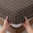 thumbnail image 3 of Twin Sze Fitted Sheet Set - Brown Buffalo Plaid 2 Piece Bedding Sets 16" Deep Pocket Fitted Sheet with 1 Pillowcase, Vintage Farmhouse Checkered Brushed Microfiber Hotel Luxury Bed Sheets, 3 of 9