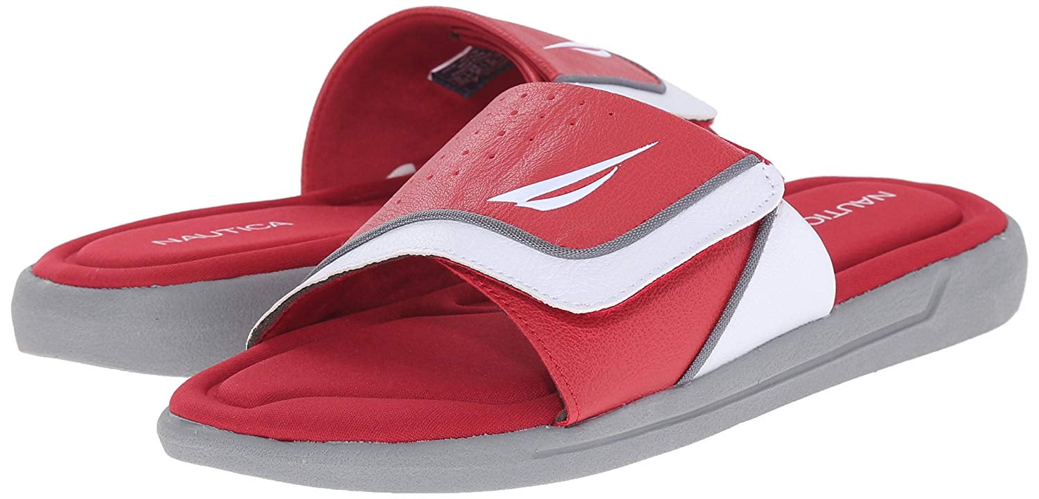 Nautica - Nautica Men Bilander Slide Sandals Red 10 - Walmart.com - Walmart.com