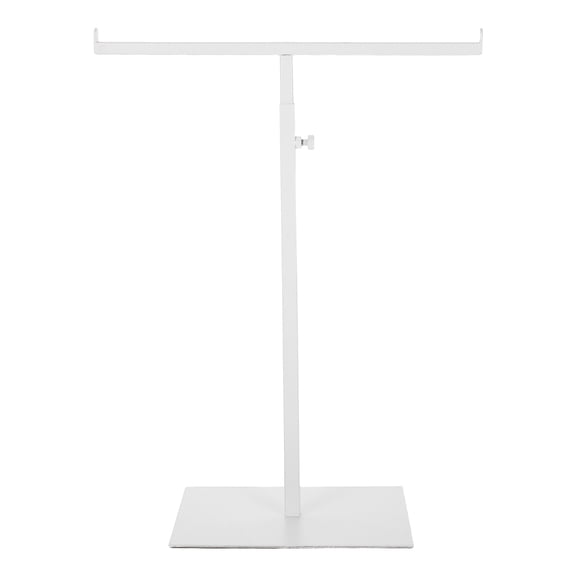 BESTOYARD Stainless Steel T-Shaped Display Stand, White, Multi-Functional Bag Hanger for Home