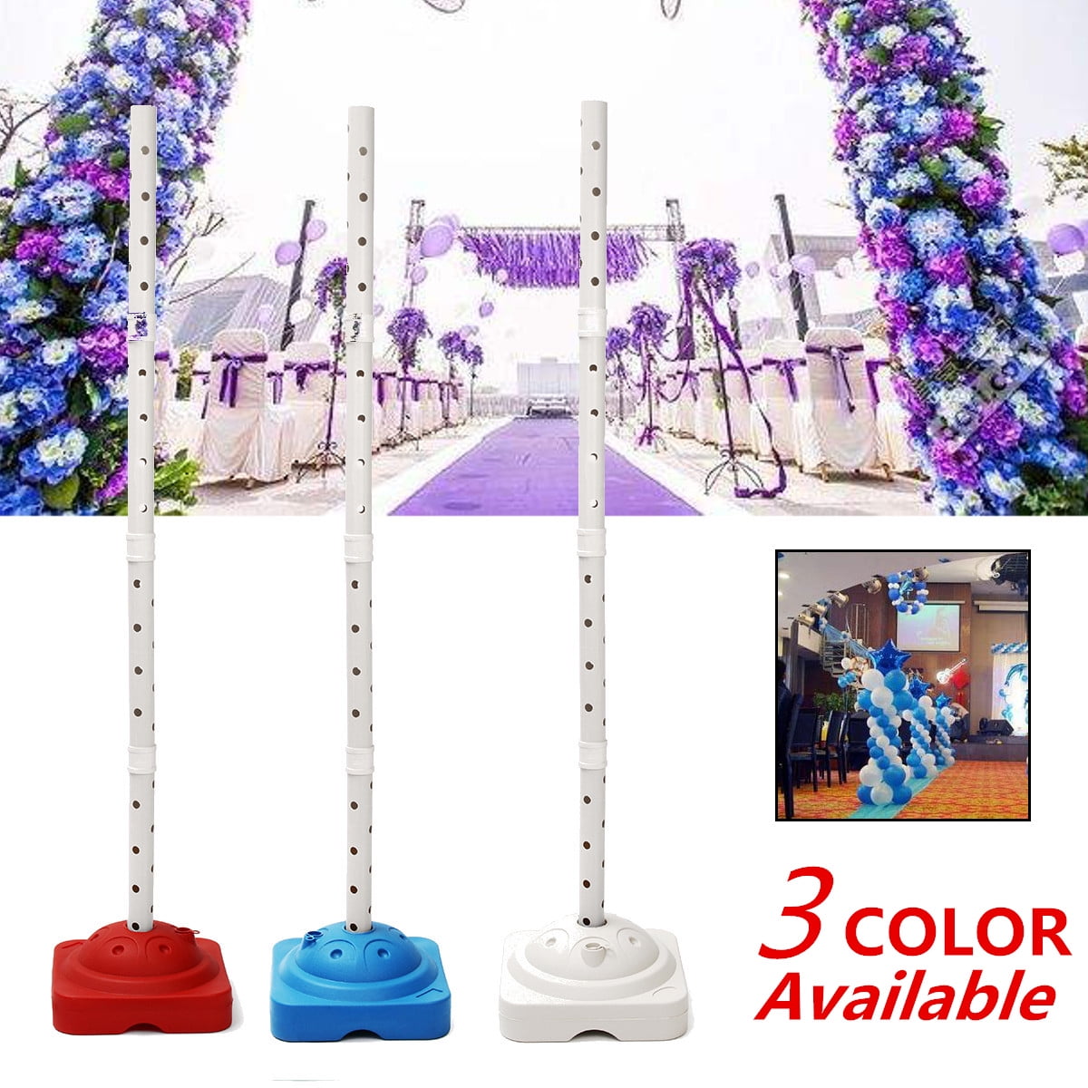 3Colors Balloon Column Kit,Balloon Columns Base Pole with PVC Pipe for