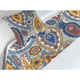 thumbnail image 3 of Paisley Bed Runner Set, Floral Design Traditional Drop Look Motifs with Dots and Delicate Blooms, Decorative Bedding Scarf & a Pillow Sham for Hotels Homes, Twin, Marigold Rust Blue, by Ambesonne, 3 of 3