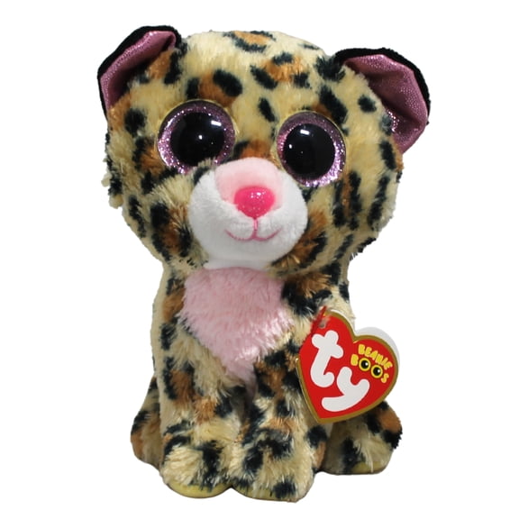 Ty Beanie Boos- Livvie the Leopard – Glitter Eyes - Stuffed Animal