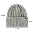 thumbnail image 2 of Gorro de lana de invierno cálido de poliéster de punto suave para mujer, 2 of 5