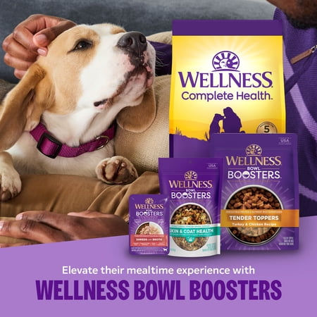 WELLNESS BOWL BOOSTERS SIMPLY SHREDS WET DOG FOOD TOPPER FOR SMALL, MEDIUM, & LARGE BREEDS, GRAIN FREE, NATURAL, CHICKEN LIVER & BROCCOLI, 2.8 OUNCE POUCH (PACK OF 12)