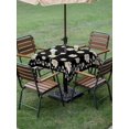 thumbnail image 4 of Outdoor Tablecloth with Umbrella Hole for Patio/Picnic/Party/Camping, Black Spring Floral Waterproof Table Cloth Square Cover Washable, Daisy Flowers Elegant Farmhouse Art (60"x 60"), 4 of 9